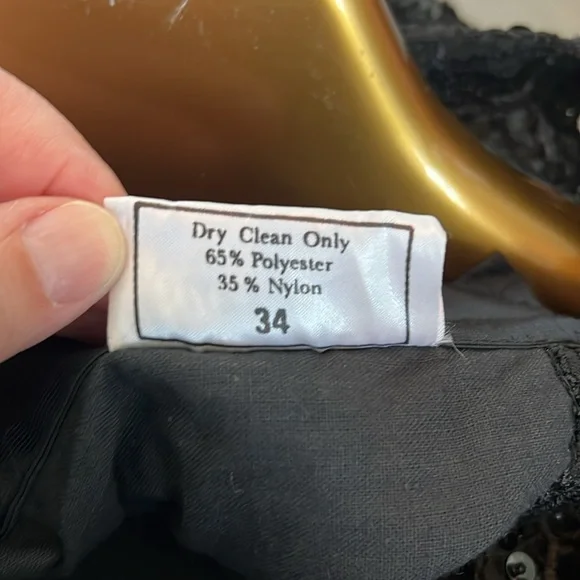 Rare vtg 90s BLACK LACE BUSTIER crop top sequins beads eyelets size 34 Madonna - Picture 12 of 12